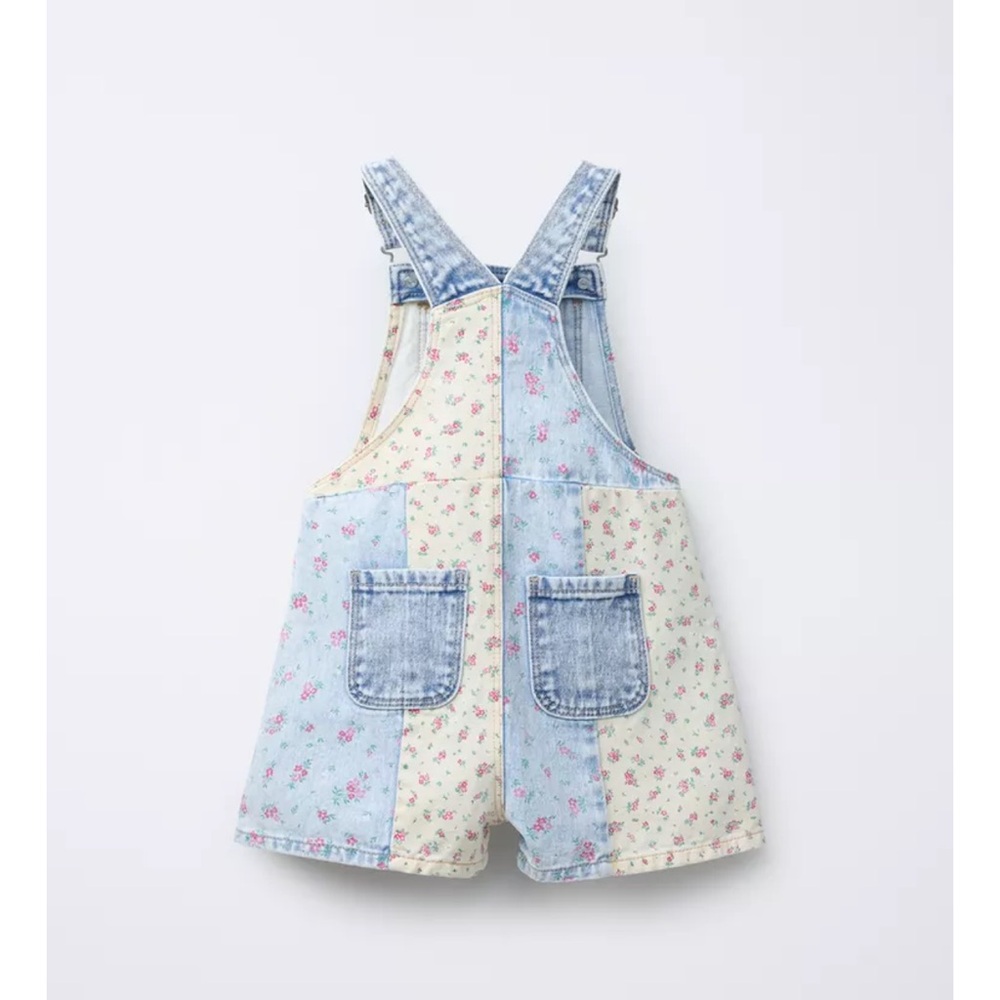 Zara Floral Denim Kids Overalls